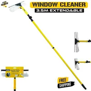 Telescopic Squeegee Cleaner 3.5 meter Window Glass Cleaning Kit Extendable Pole - Picture 1 of 5