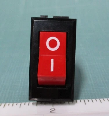 ALCO SPST ON-OFF Panel Snap-In Black & Red Rocker Switch 125VAC-10A 250VAC-5A - Image 1 of 4