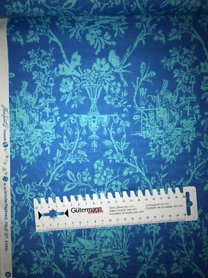 2m -  Patchworkstoff Baumwolle Türkis Sunny Isle 127 Amber Blau Blumen Paganelli - Bild 1 von 2
