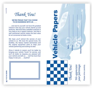 Portadocumentos billetera con papeles de vehículo - concesionarios de automóviles (azul) (50 por paquete) - Imagen 1 de 2
