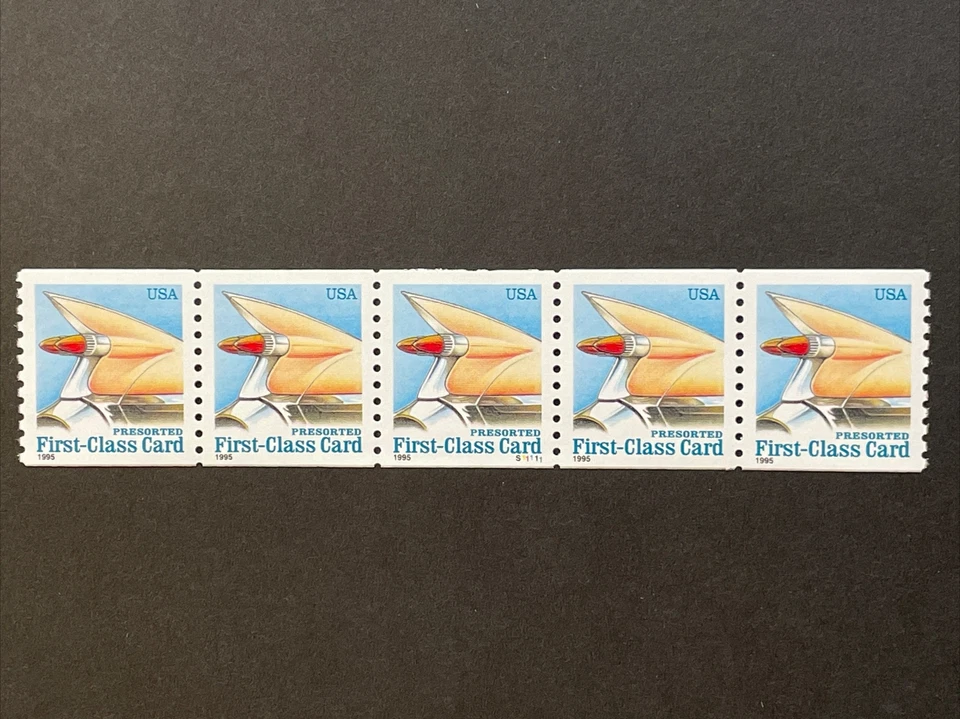 US PNC5 15c Auto Tailfin Presorted Card Stamp Sc# 2909 Plate S11111 MNH - Image 1 of 2