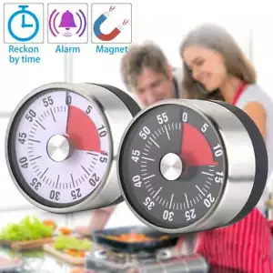 60 Minutes Kitchen Mechanical Timer Cooking Magnetic Reminder Loud Alarm Clock - Picture 1 of 14