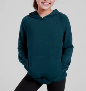 ATHLETA GIRL DARK TEAL HOODED LONG SLEEVE SWEATSHIRT Sz XL - 14 - Picture 1 of 4