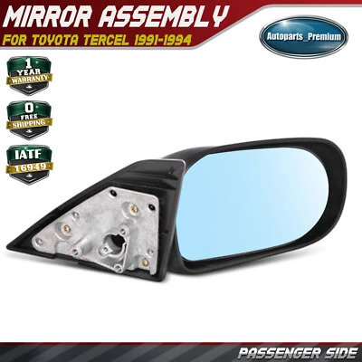 Espejo retrovisor negro texturizado lateral derecho con ajuste manual para Toyota Tercel 1991-1994 Foto 1 de 4