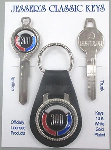 1964 CHRYSLER 300 Letter Series K Rare White Gold Deluxe Classic 3 pc Key Set - Picture 1 of 5