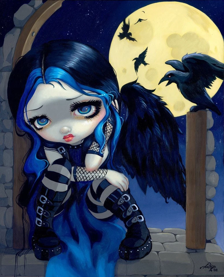 Póster gótico impresión artística de Lenore Jasmine Becket-Griffith de The Whispered Word 11x14 Foto 1 de 1