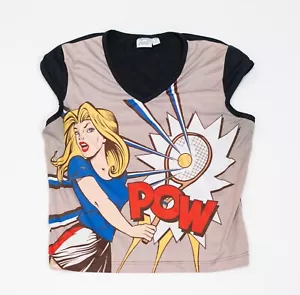 Canotta donna vintage grafica pop art tennis stampa fumetto taglia M top coda - Foto 1 di 11