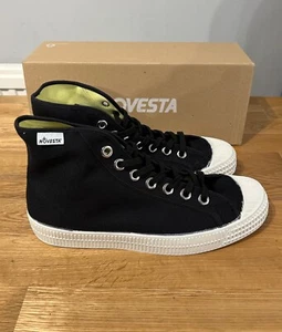 Novesta Star Dribble High Top Canvas Turnschuhe schwarz lässig brandneu Oi Polloi - Bild 1 von 7