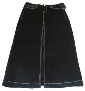 True Religion Brand Jeans 600289 Women's Black Rinse Denim SN Maxi Skirt Size 29 - Picture 1 of 3