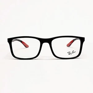 Ray Ban RB8908 Eyeglass Frames Rectangle Full Rim Eyewear Black Red 53-18 145mm - Picture 1 of 18