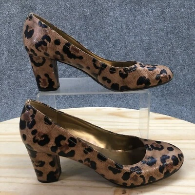 Anne Klein Heels Womens 6.5 M Fenton Animal Print Casual Slip On Pumps Brown - Image 1 of 4