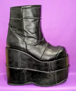 Demonia STACK-201 7 Inch Platform Ankle Boot, Side Zip Women's Size 12 - Picture 1 of 13