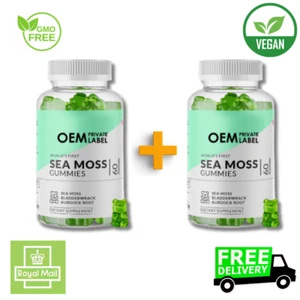 2 x Irish Sea Moss Gummies 1600 MG Burdock 240mg & Bladderwrack 1000mg - Picture 1 of 7