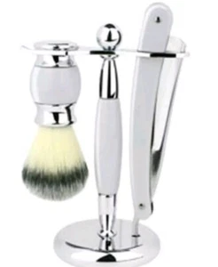  Union Razor Set da Barba 3 Pezzi Bianco Uomo  - Foto 1 di 2