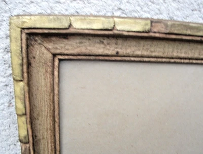 cadre ancien en bois 44,5 X 35 cm Feuil.40 X 30 cm+verre ancien - Photo 1/4