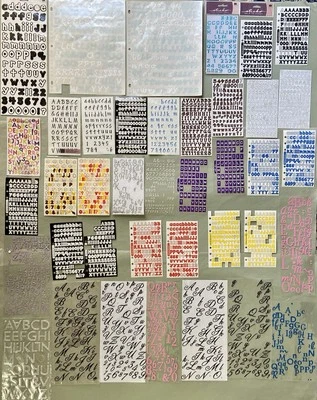 Lot of 40 Sticko Alphabet Sheets Complete & Incomplete, 14 Glitter/Dimensional - Image 1 of 4