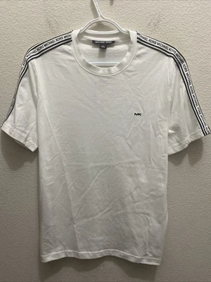 Camiseta Michael Kors Para Hombre Pequeña Blanca Logo Cuello Redondo Manga Corta Nueva con Etiquetas $69.50 Foto 1 de 4