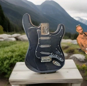 Loaded Black On Black Strat Style Body - Unbespielt - Just add a Neck! Badass Win - Bild 1 von 13
