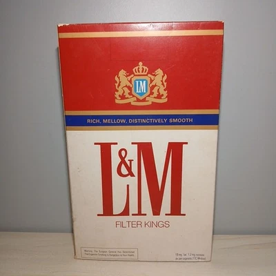 Expositor de caja de cigarrillos gigante vintage L&M 8X13 anuncio colgante arte exhibición promoción Foto 1 de 4