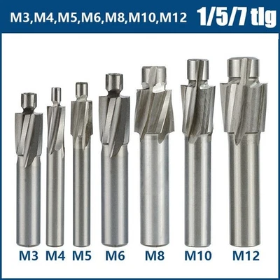 1/5/7 tlg Flachsenker Satz HSS Senker M3-M12 Kopfsenker Zapfensenker Kegelsenker - Bild 1 von 4