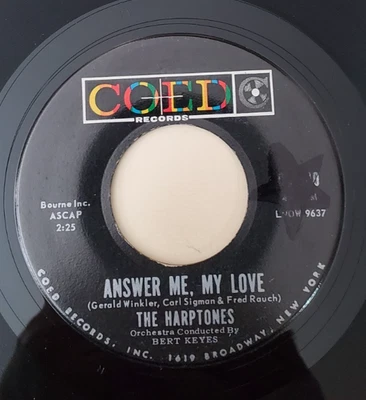 Harptones   ANSWER ME MY LOVE (DOO WOP 45) #540 PLAYS VG++ NO NOISE! - Image 1 of 4