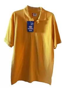 NEW Men's Dickies Short Sleeve Polo Shirt Medium 15 - 15 1/2 Yellow - Picture 1 of 3
