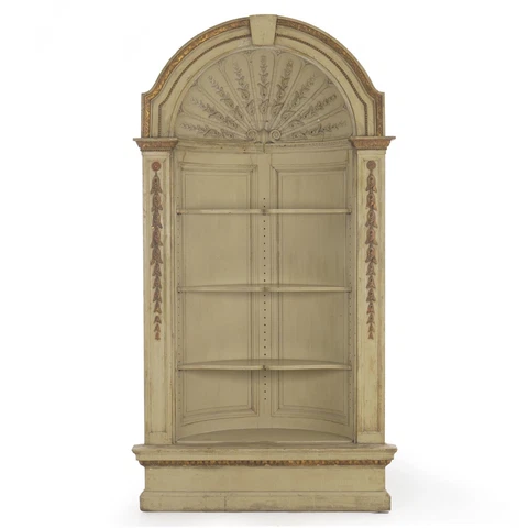 Neoclassical Parcel-Gilt Painted Corner Cupboard Cabinet, 19th Century Cover