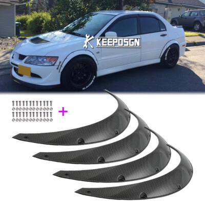 Rueda acampanada guardabarros aspecto carbono 35" carrocería extra ancha para Mitsubishi Lancer EVO Foto 1 de 4