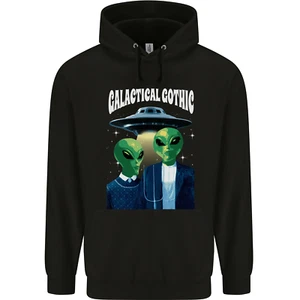 Galactic Gothic Funny Alien UFO Goth Childrens Kids Hoodie - Picture 1 of 3