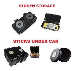MAGNETIC STASH SAFE UNDER CAR VAN BIKE HOME LOCK SECRET HIDDEN STORAGE CAN POT - Picture 1 of 40