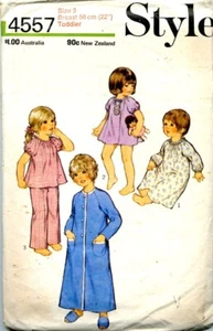 Cut Sewing Pattern Baby Toddlers girls Nightie, Pajamas Dressing Gown Size 3 - Picture 1 of 2