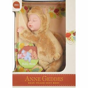 ANNE GEDDES 'Baby Bear' Filled Soft Doll Light Brown - Boxed