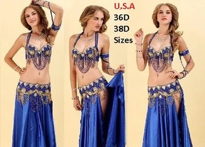 Juego de 2 disfraces de danza del vientre EE. UU. Envío rápido (REGALO GRATIS) TALLA GRANDE HALLOWEEN - Imagen 1 de 4