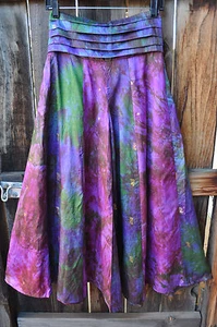 PANTALÓN DE ARTISTA PINTADO A MANO ARTE DE SEDA PARA USAR CORBATA TEÑIDO ÚNICO EN SU TIPO POR DILEMA, ¡OS! - Imagen 1 de 4