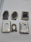 Vintage 6 Small Silver Pewter Picture Frames