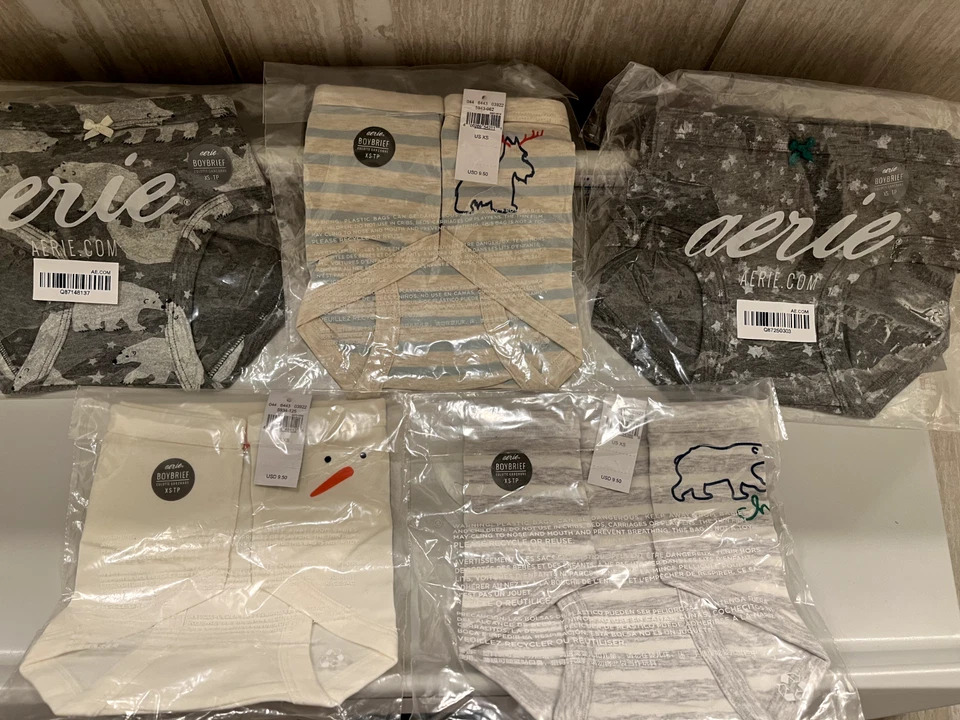 NEW Aerie 5pc Boyshort Panties- Stripes and Stars- Women’s Size XS - Image 1 of 4