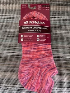Dr. Motion Women's Compression Low Cut Ankle Socks 2 per pack Choose Your Color - Picture 1 of 2