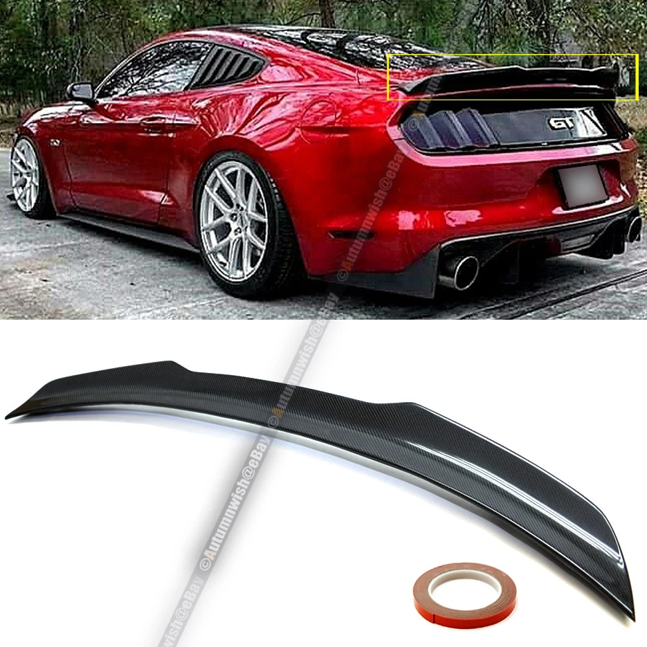 Fits 15-20 Ford Mustang S550 H Style Real Carbon Fiber Rear Trunk Spoiler Wing Foto 1 de 1