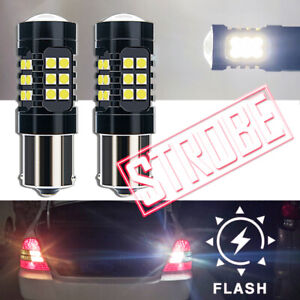 LED 1156 Strobe Blinking Flashing Back Up Bulb white for Honda Ni Safety Warning