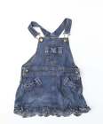 George Girls Blue Cotton Dungaree One-Piece Size 2-3 Years