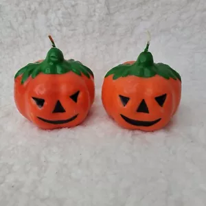 Halloween Jack O Laterne Kerzen in Kürbisform unbenutzt Paar 2 - Bild 1 von 5