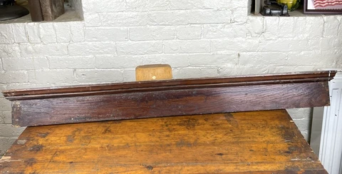 Vintage Window Header, Mahogany Stain, Architectural Pediment 41.25"L Cover