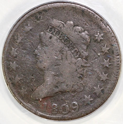 1809 1c S-280 Classic Head Large Cent ANACS VG DETAILS CORRODED Cover