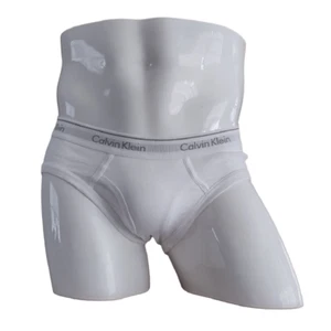 Calvin Klein Men's Briefs Hip 4-Pack Classic Fly 100% Cotton White XL - Picture 1 of 6