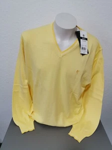 Pullover a V Hajo taglia 4XL 60 giallo 100% cotone NO PILLING - Foto 1 di 9