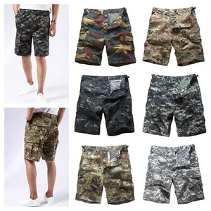 Mens Casual Fashion Camouflage Cargo Shorts Army Military Combat BDU Shorts - Picture 1 of 27