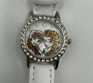 Disney Frozen Watch Girls Women Silver Tone Anna Elsa Dial New Battery 9" - Picture 1 of 12