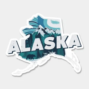 Alaska State Printed Sticker Vinyl Decal USA AK United States Auto Fenster - Bild 1 von 1
