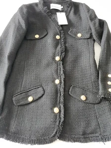 Nb Avenue Ladies Button Detail Coat Black Size M - Picture 1 of 7
