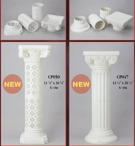Large Standing Roman Greek Pillars Columns Rubber Shatterproof Garden Wedding - Picture 1 of 25